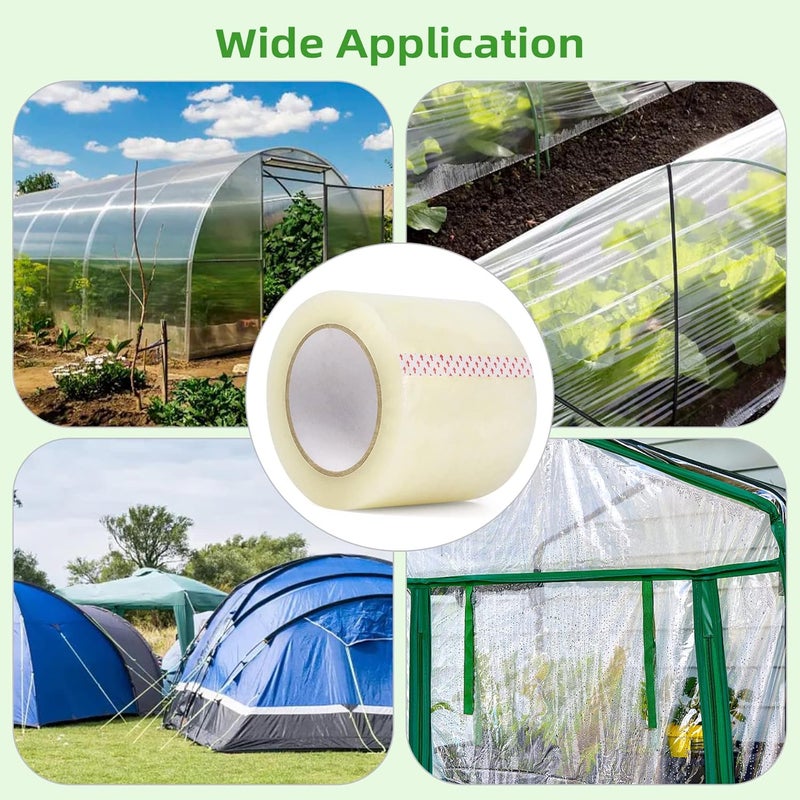 SINBDLAI 6 Mil Greenhouse Repair Tape, 4" x164' Clear Greenhouse Film Repair Tape, Waterproof and UV Resistant Plastic Sheeting Tapes for Green House - Image 5